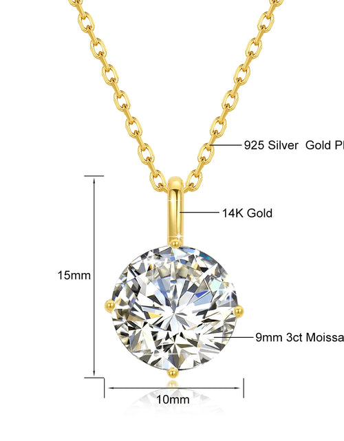 Load image into Gallery viewer, 14K Gold Moissanite Necklace – 1.0ct D Color Certified Luxury Pendant for Women
