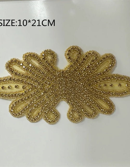 Load image into Gallery viewer, AB Silver Rhinestone Flower Applique – Elegant Iron-On/Sew-On Decoration for Wedding Dresses &amp; Clothes
