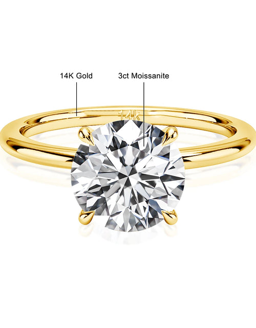 Load image into Gallery viewer, 14K Real Gold Moissanite Promise Ring – Luxury Wedding Jewelry for Women on Clearance Sale
