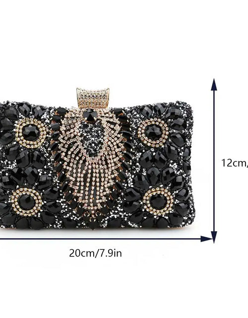 Load image into Gallery viewer, Luxury Rhinestone Glitter Evening Bag – Vintage Tassel Clutch for Weddings &amp; Dinners
