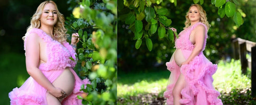 Load image into Gallery viewer, Puffy Ruffles Tulle Maternity Dress for Photoshoots &amp; Baby Showers
