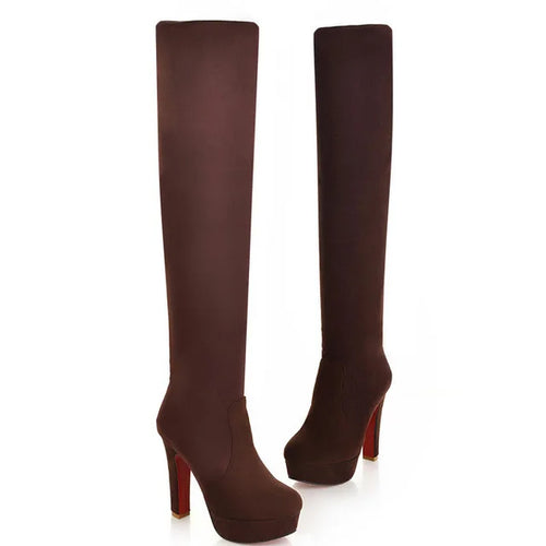 Load image into Gallery viewer, Step into Elegance: Winter Over-The-Knee High-Heel Platform Boots
