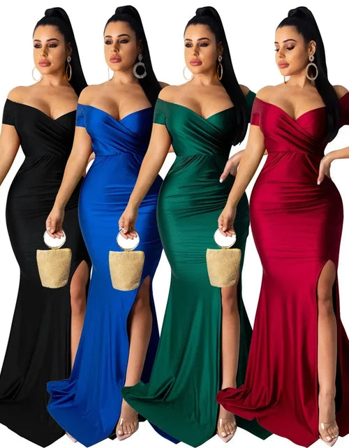 Load image into Gallery viewer, Timeless Elegance: Sexy Off-Shoulder V-Neck Mermaid Evening Dress for Women
