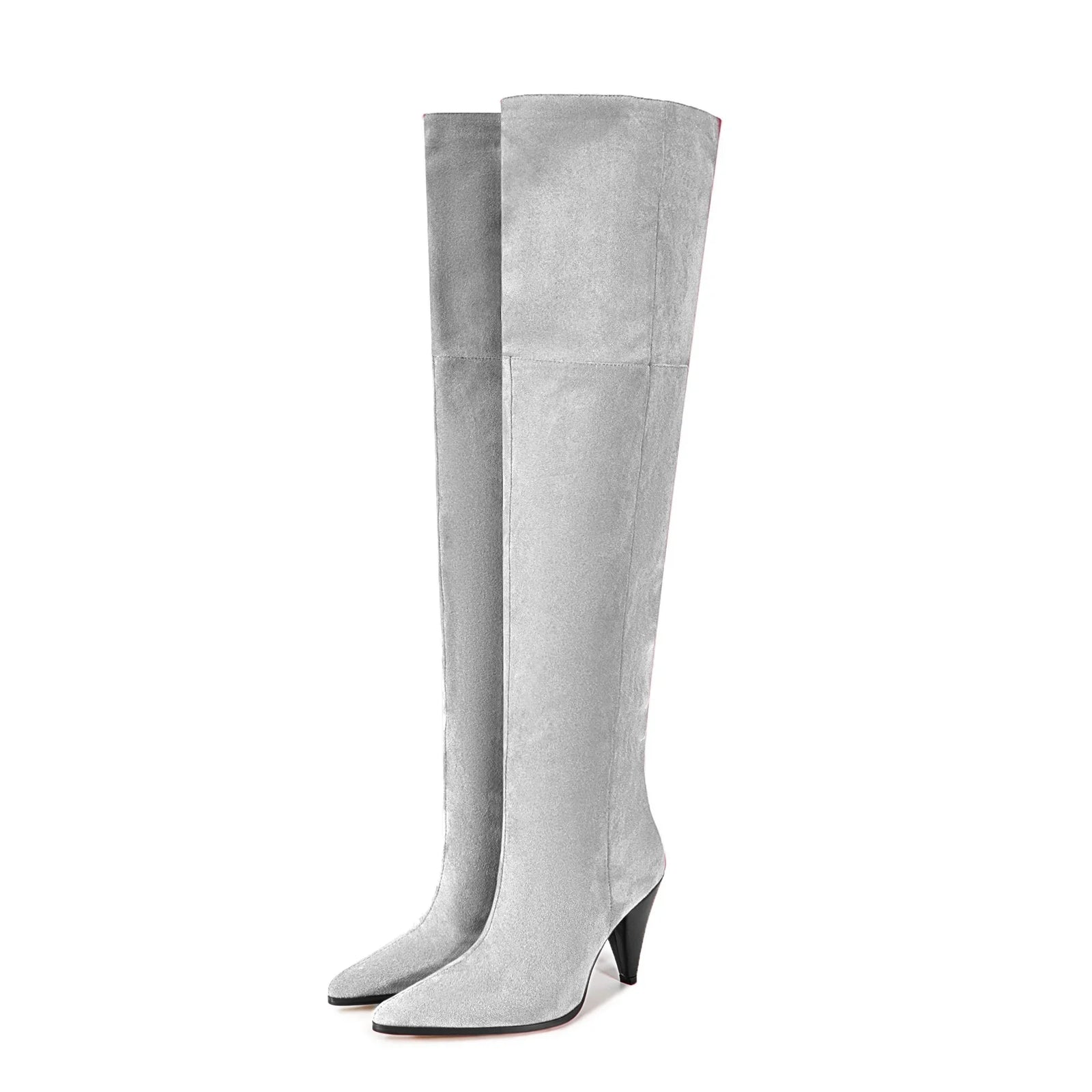 European and American Style Suede Tapered and Comfortable Sleeve Straight Over Knee Long Boots for Women's Fashion Runway Boots