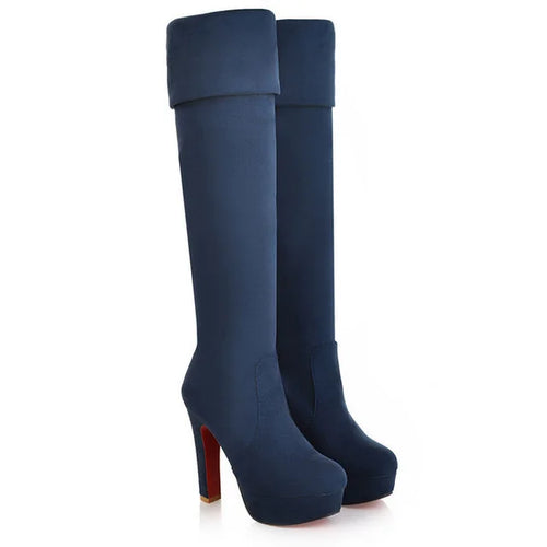 Load image into Gallery viewer, Step into Elegance: Winter Over-The-Knee High-Heel Platform Boots
