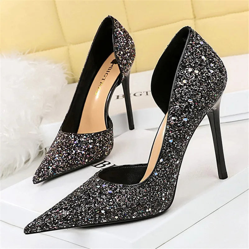 Elegant Sparkly Sequin Stiletto Pumps – Perfect Party Heels