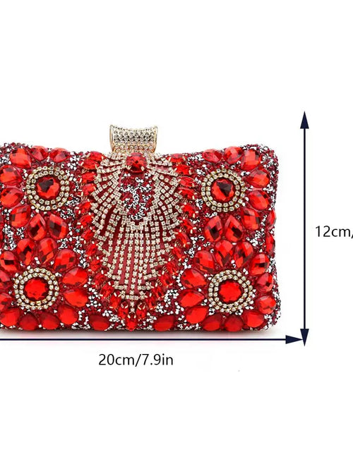 Load image into Gallery viewer, Luxury Rhinestone Glitter Evening Bag – Vintage Tassel Clutch for Weddings &amp; Dinners
