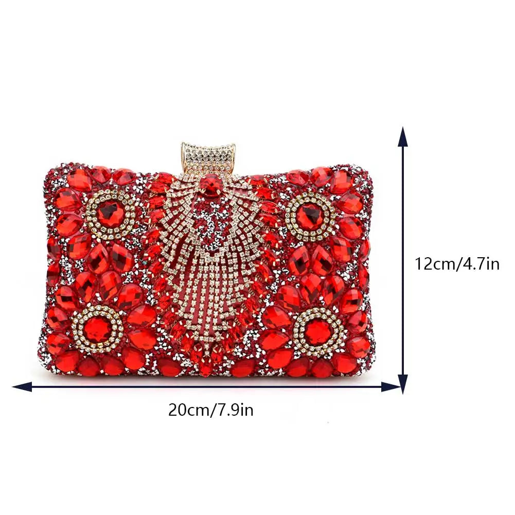 Luxury Rhinestone Glitter Evening Bag – Vintage Tassel Clutch for Weddings & Dinners