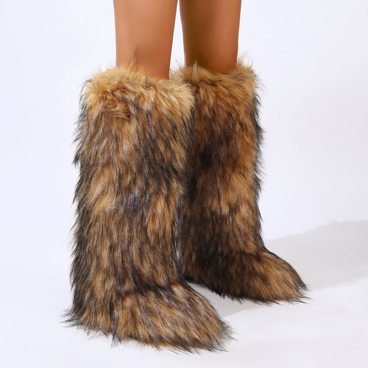 Cozy Glam: Thigh-High Faux Fur Winter Boots