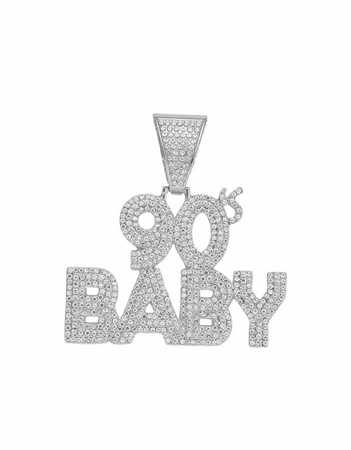 Load image into Gallery viewer, 90’s Baby Bling: Rhinestone Letter Pendant with Miami Link Chain
