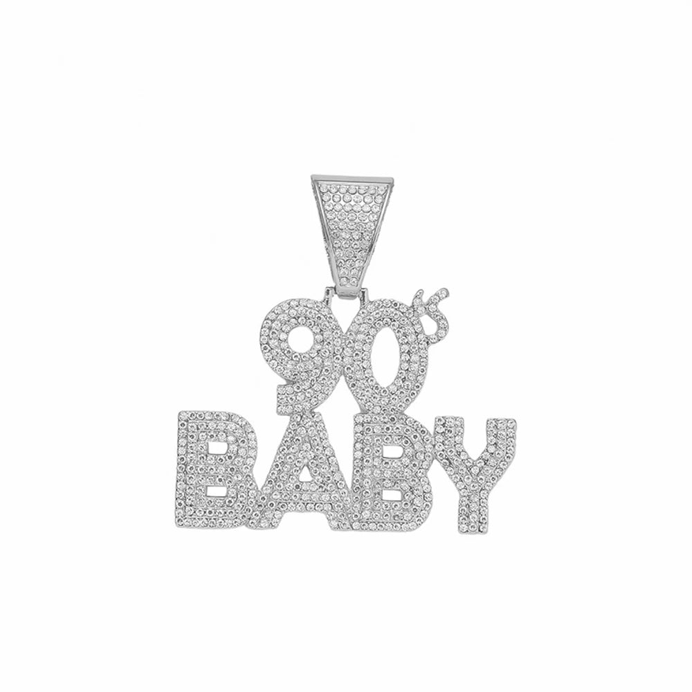 90’s Baby Bling: Rhinestone Letter Pendant with Miami Link Chain