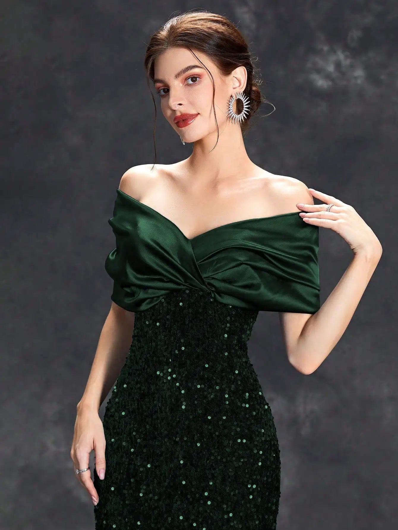 Elegant Velvet Sequin Fishtail Evening Gown – Perfect for Every Occasion