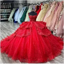 Load image into Gallery viewer, Golden Glow: Customized Long-Sleeve Quinceañera Ball Gown with Sequin Corset
