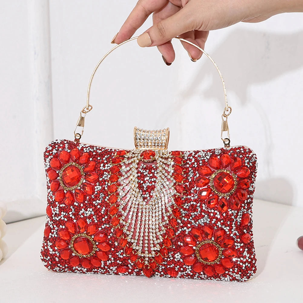 Luxury Rhinestone Glitter Evening Bag – Vintage Tassel Clutch for Weddings & Dinners