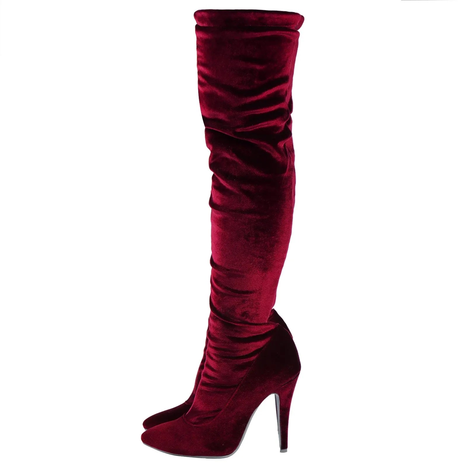 Velvet Elegance: Over-the-Knee Heeled Boots for Sophisticated Glamour