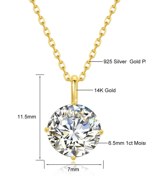 Load image into Gallery viewer, 14K Gold Moissanite Necklace – 1.0ct D Color Certified Luxury Pendant for Women
