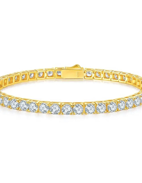 Load image into Gallery viewer, Dainty Full Moissanite Tennis Bracelet 18k Gold Plated 925 Sterling Silver D Color Lab Created Diamond Bracelet for Women Men
