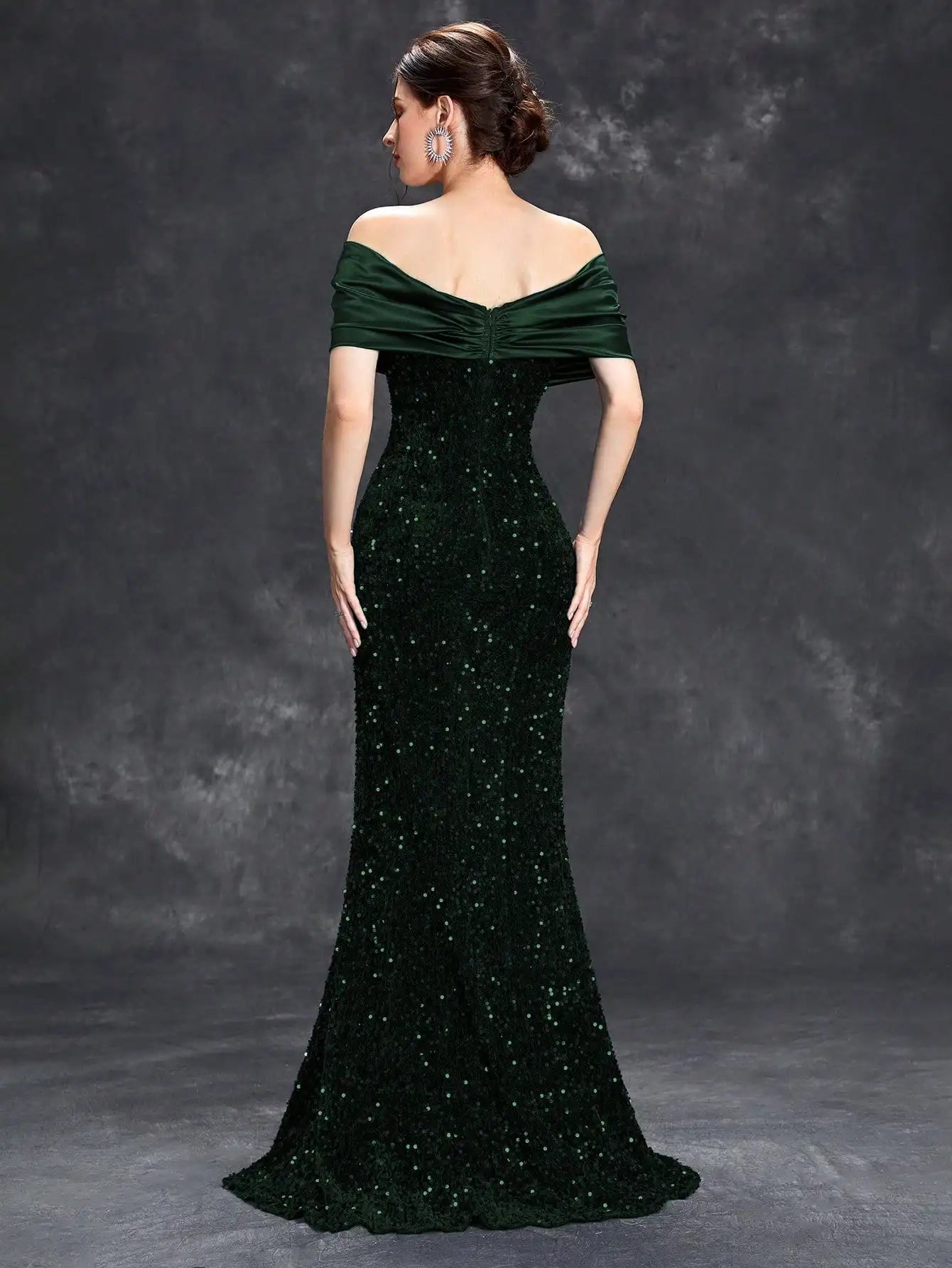 Elegant Velvet Sequin Fishtail Evening Gown – Perfect for Every Occasion