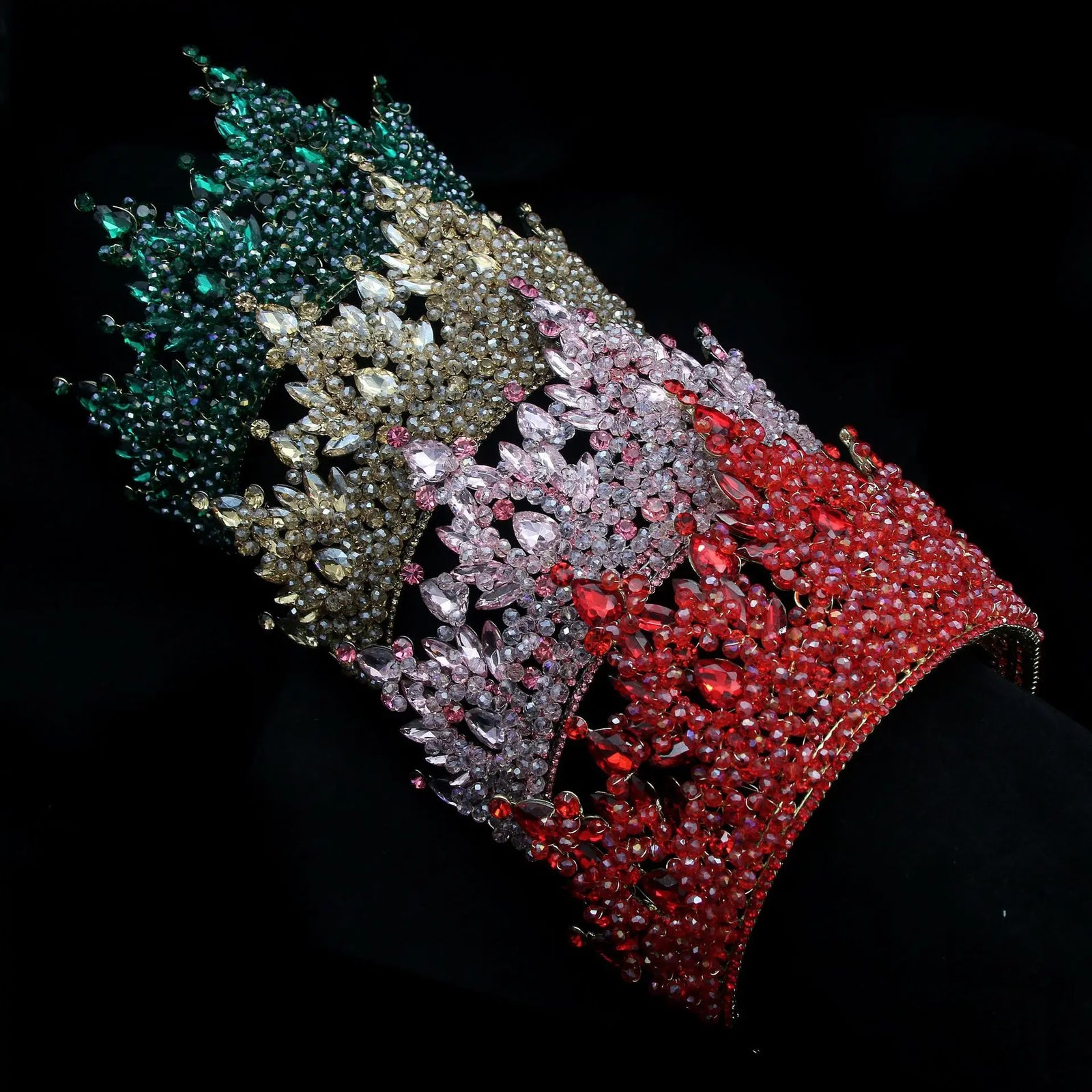 Large Multicolor Bride Crown – Elegant Alloy Wedding Headdress Crown & Bridal Hair Accessories