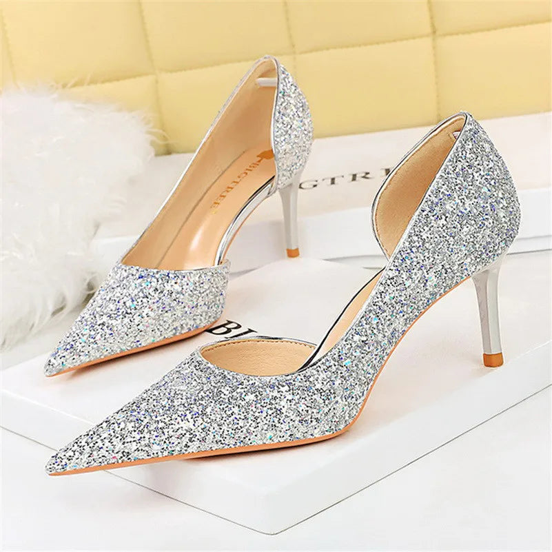 Elegant Sparkly Sequin Stiletto Pumps – Perfect Party Heels