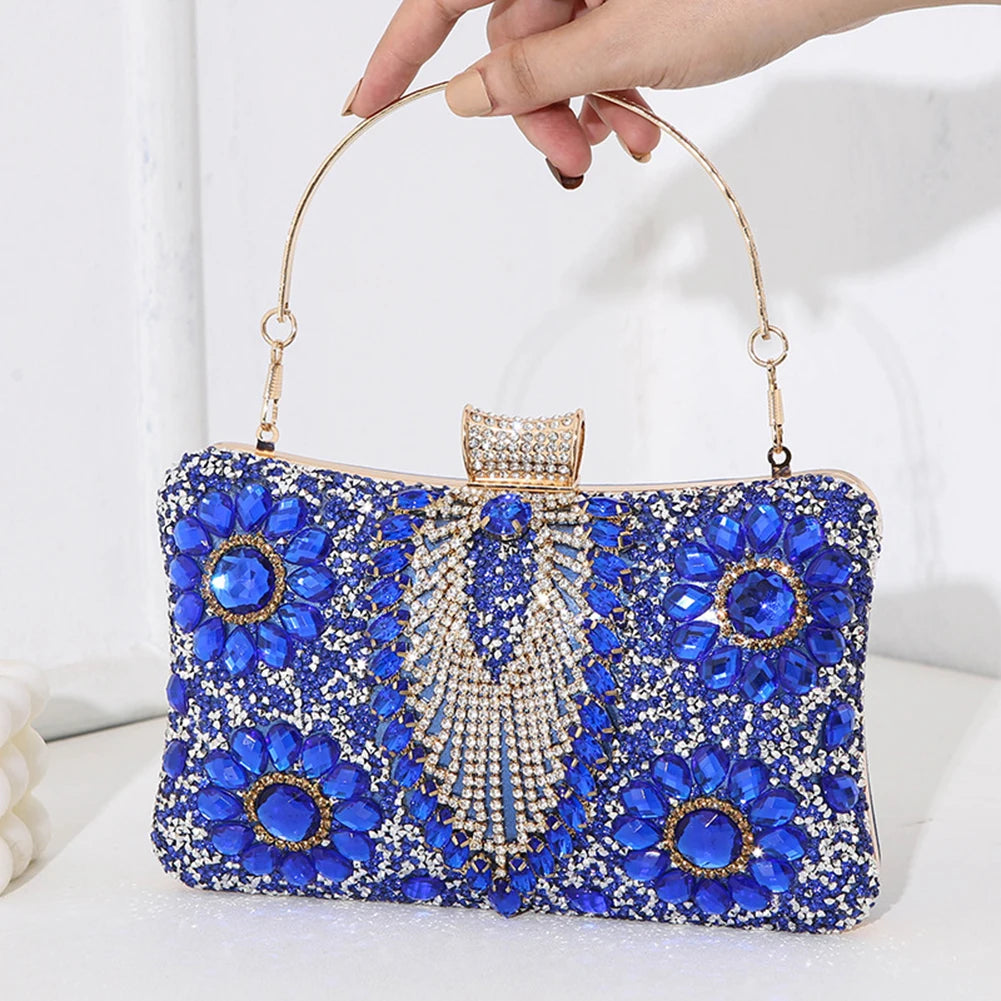 Luxury Rhinestone Glitter Evening Bag – Vintage Tassel Clutch for Weddings & Dinners