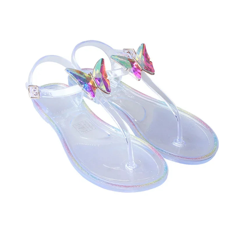 Crystal Clear Comfort: Summer Jelly Sandals with Sparkling Diamond Accents Wholesale