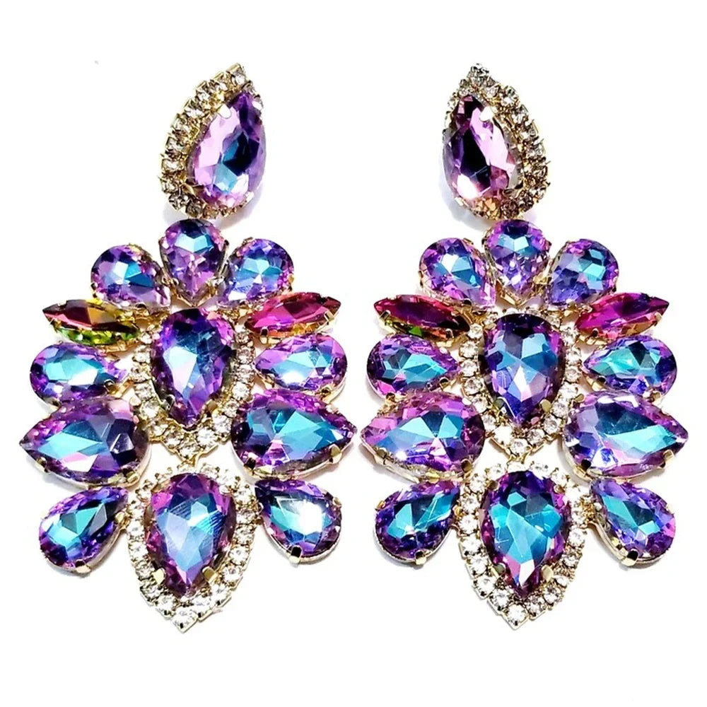 Luxury Chandelier Rhinestone Drop Earrings – Elegant Gift for Women