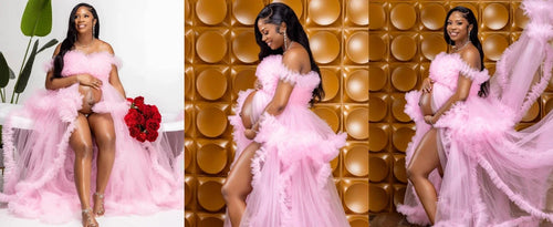 Load image into Gallery viewer, Puffy Ruffles Tulle Maternity Dress for Photoshoots &amp; Baby Showers
