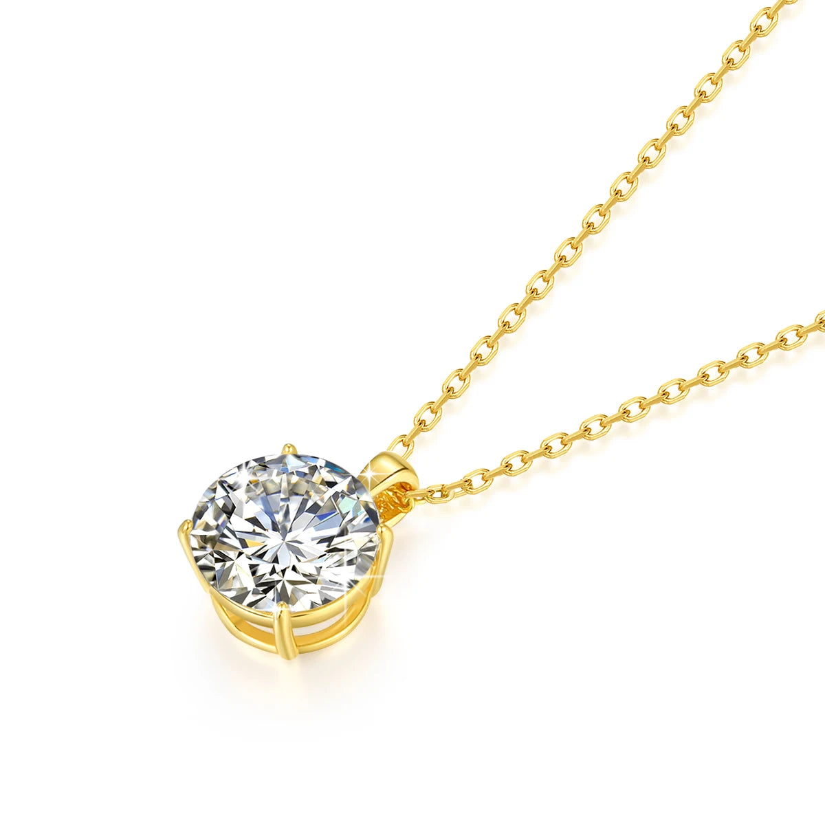 14K Gold Moissanite Necklace – 1.0ct D Color Certified Luxury Pendant for Women