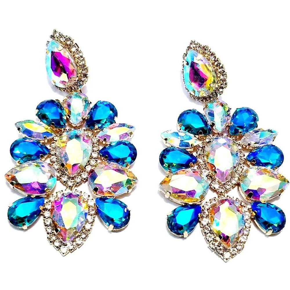 Luxury Chandelier Rhinestone Drop Earrings – Elegant Gift for Women