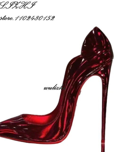 Load image into Gallery viewer, Red Shiny Mirror Heels: The Ultimate Statement for Bold Elegance
