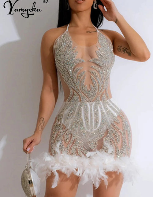 Load image into Gallery viewer, Sexy Sequin Slip Dress – Sheer Mesh Midi Party &amp; Evening Wear
