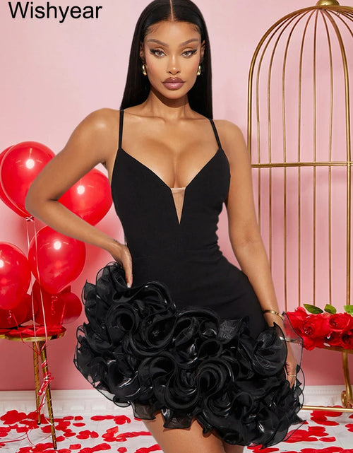 Load image into Gallery viewer, Elegant Ruffle Strap Mini Dress – Sexy and Sophisticated for Special Evenings
