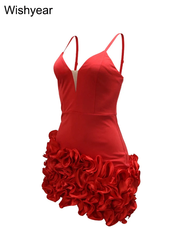 Elegant Ruffle Strap Mini Dress – Sexy and Sophisticated for Special Evenings