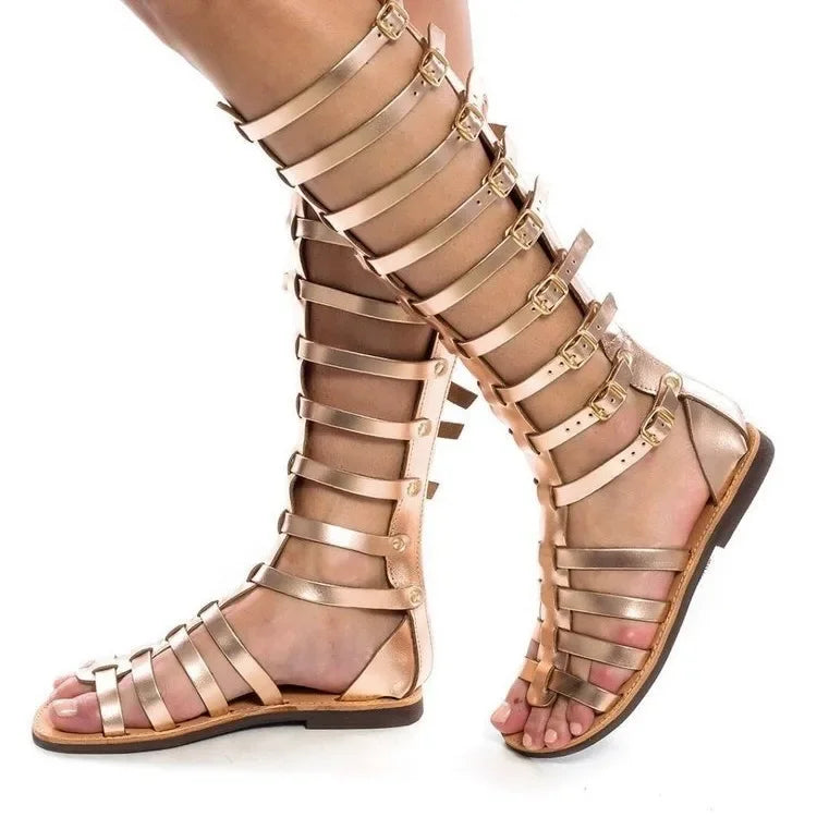 High-Top Roman Gladiator Sandals for Effortless Elegance Plus Size 43