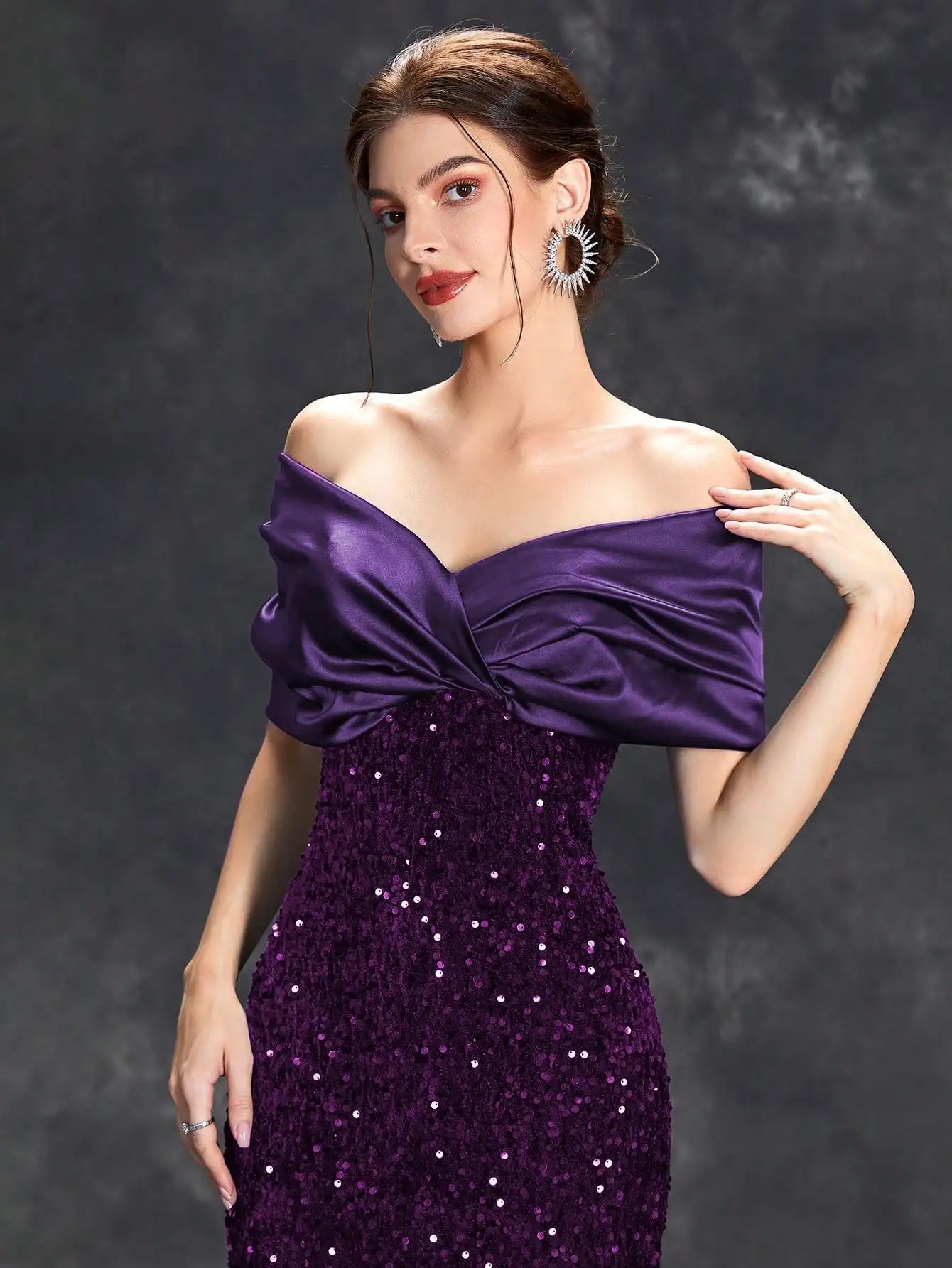 Elegant Velvet Sequin Fishtail Evening Gown – Perfect for Every Occasion