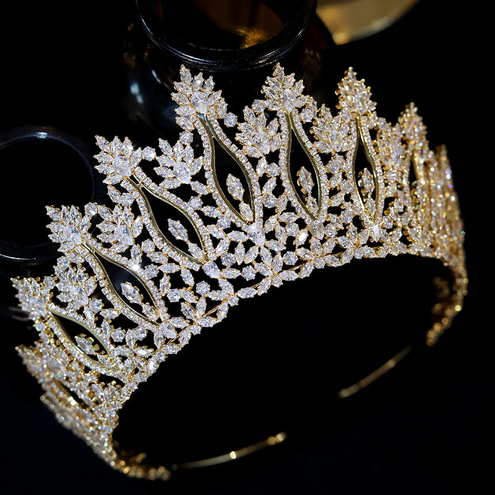 Luxury Big AAA Zirconia Bridal Crown Tiara – Baroque Headband Queen Crown Hair Accessories for Women, Wedding Jewelry Headdress