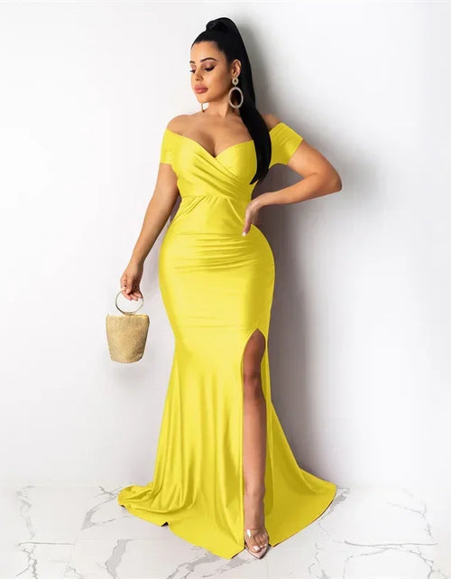 Load image into Gallery viewer, Timeless Elegance: Sexy Off-Shoulder V-Neck Mermaid Evening Dress for Women
