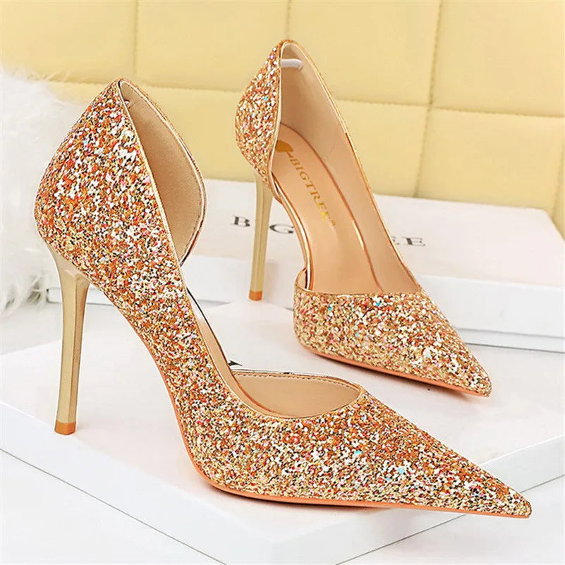 Elegant Sparkly Sequin Stiletto Pumps – Perfect Party Heels