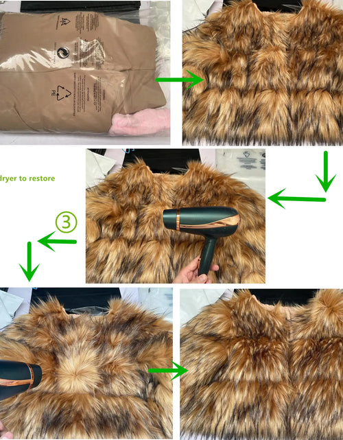 Load image into Gallery viewer, Luxury Faux Fur Coat – Women’s Thick Winter Jacket with Fox &amp; Raccoon Leather Detailing in Brown
