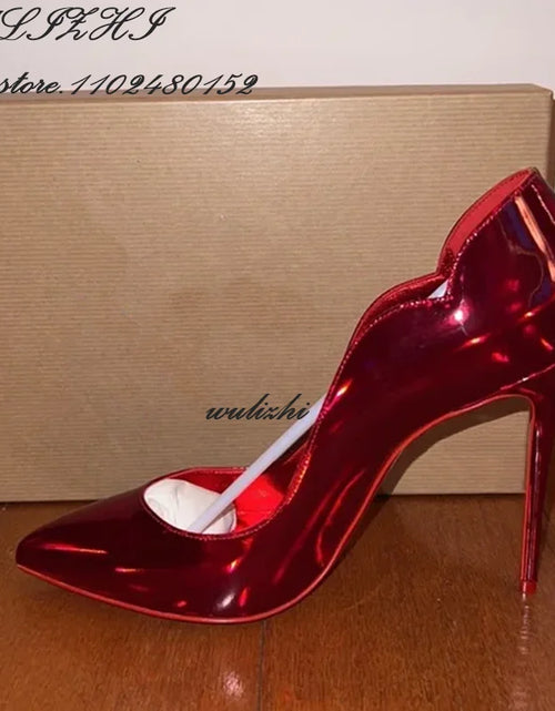 Load image into Gallery viewer, Red Shiny Mirror Heels: The Ultimate Statement for Bold Elegance
