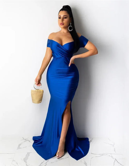 Load image into Gallery viewer, Timeless Elegance: Sexy Off-Shoulder V-Neck Mermaid Evening Dress for Women
