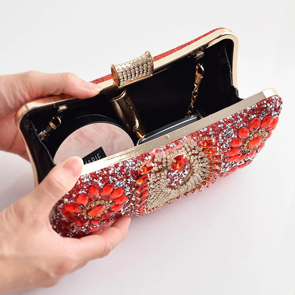 Luxury Rhinestone Glitter Evening Bag – Vintage Tassel Clutch for Weddings & Dinners