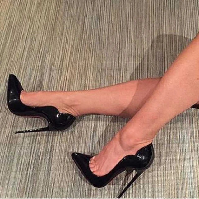 Curl Upper Patent Pointed Toe Stiletto Heels – Sexy Party & Club Dance Pumps for Women