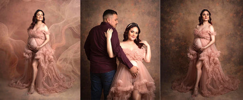 Load image into Gallery viewer, Puffy Ruffles Tulle Maternity Dress for Photoshoots &amp; Baby Showers
