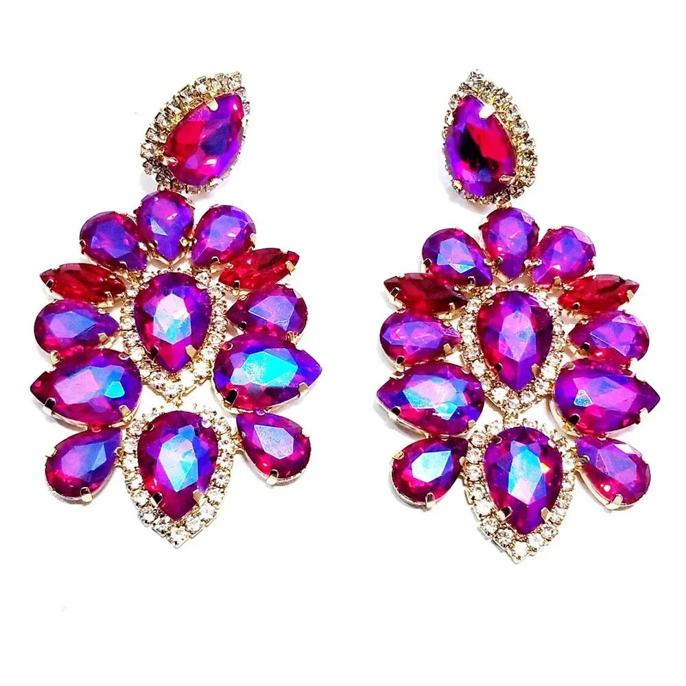 Luxury Chandelier Rhinestone Drop Earrings – Elegant Gift for Women