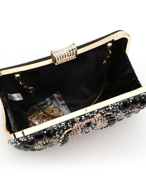 Load image into Gallery viewer, Luxury Rhinestone Glitter Evening Bag – Vintage Tassel Clutch for Weddings &amp; Dinners
