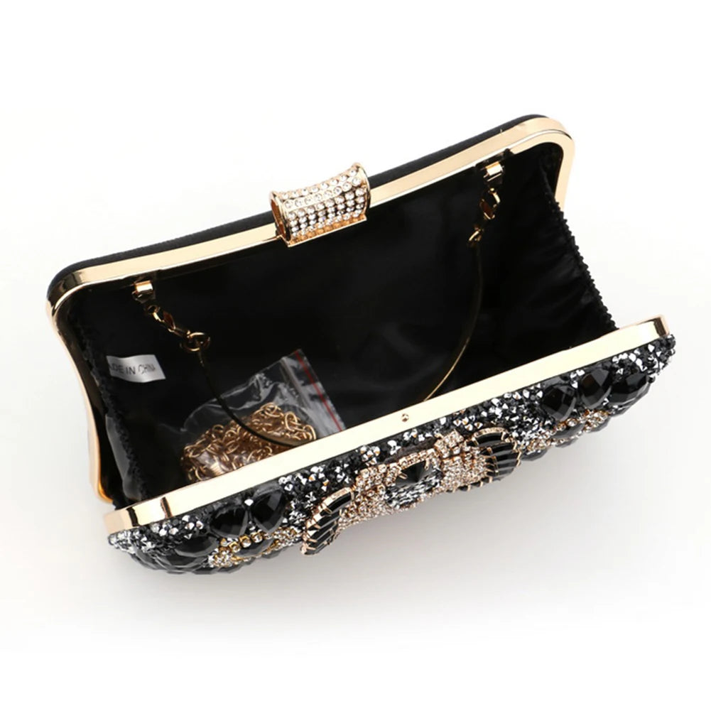 Luxury Rhinestone Glitter Evening Bag – Vintage Tassel Clutch for Weddings & Dinners