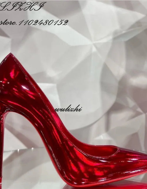 Load image into Gallery viewer, Red Shiny Mirror Heels: The Ultimate Statement for Bold Elegance
