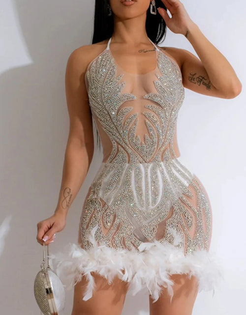 Load image into Gallery viewer, Sexy Sequin Slip Dress – Sheer Mesh Midi Party &amp; Evening Wear
